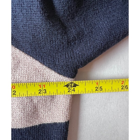 Eddie Bauer Mens Blue Tan Stripe Full Zip Knit Sweater Jacket XL Cotton - Picture 8 of 9